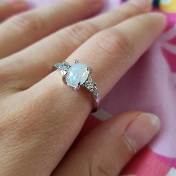 Jewelry - Unique 3 Stone Opal Moonstone Ring